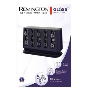 Remington Gloss Hair Setter H9100 20 Infused Rollers Purple 2 Sizes Shiny Curls